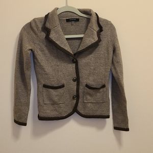 Tan Sweater Blazer Cardigan